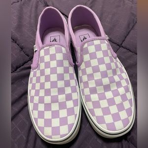 9.5 lavender and white checkered vans